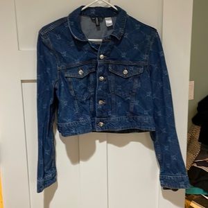 H&M Love cropped denim jacket size 10